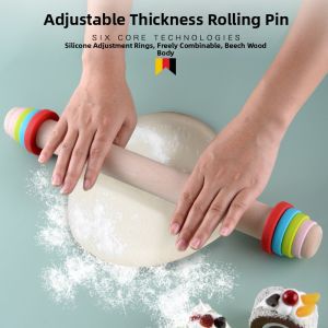 Adjustable and Measured Rolling Pin Wooden