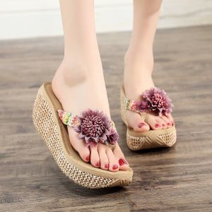 QIAOHUI | Womens Summer Fashionable Thick-Soled Non-Slip High-Heeled Sandals