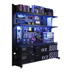 Modern Minimalist Metal Storage Rack Stand Computer Desktop Transformation Decorative Hole Board Organizer No Drilling Required