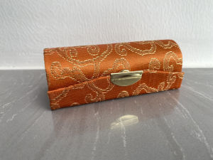 Flower Jacquard Lipstick Case Single Jewellery Box Lip Gloss Storage Case Cosmetic Bags With Mirror Women Makeup Storage Box