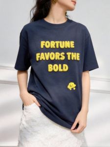 QINGNAER | American Vintage Elegant Plus Size Embroidered Color Block Short Sleeve Tshirt