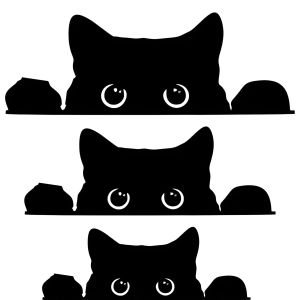 3ชิ้นสติกเกอร์แมวแอบมองกันน้ำสติ๊กเกอร์กาวแรงด้วยภาพแมวดำที่อยากรู้อยากเห็นสติกเกอร์ลายแมวที่ถอดออกได้หินตลกสีดำสำหรับหน้าต่างรถแล็ปท็อปอุปกรณ์เสริมรถยนต์