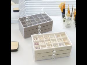 SK-K148 Kotak Perhiasan Wanita 3 Laci Jewelry Box dengan Sekat Serbaguna / Tempat Penyimpanan Cincin Kalung Anting Multifungsi / Rak Perhiasan 3 Tingkat Import