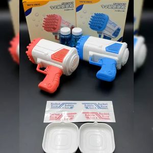 32 Hole Bazooka Bubble Machine Kids Automatic Gatling Bubble Gun Toy Soap Bubble Machine Indoor and Outdoor Play Electric Bubble Machine Gift Toys for Kids Buih Mainan