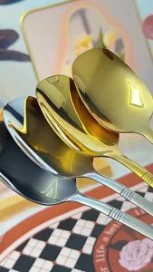Moda Spoon Long Frosted Handle Stainless Steel Spoon Kitchen Accessories