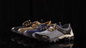 Giày Sport Nam Leo Núi Đi Phượt Đi Bộ Dã Ngoại Đi Biển Siêu Nhẹ Nhanh Khô Thoáng Khí Đen