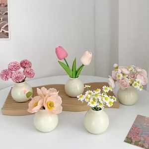 ดอกไม้ปลอม เดซี่ขาว ดอกป๊อปปี้ปลอม ใบยูคาลิปตัส สำหรับตกแต่งบ้าน ช่อดอกทิวลิป ดอกไม้ประดิษฐ์ ดอกป๊อปปี้มินิมอล ดอกทิวลิปประดิษฐ์ 1 ช่อ มีหลายแบบ