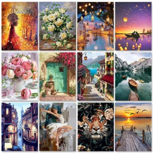 Paint by numbers Handpainted Canvas painting Scenery Painting by numbers For adults Home decorframeless