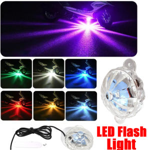 【Woken】Đầy Màu Sắc Xe Máy ánh sáng khung gầm 12V đèn flash Bóng Led Xe hơi phổ biến Xe Tải Nhấp Nháy ánh sáng môi trường Chống Sương Mù Chống Va Chạm đèn sau Xe Máy phụ kiện trang trí