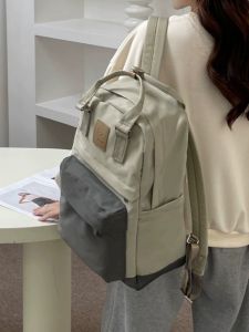 Exotic Concentric Womens Backpack Nylon Cloth Zipper Closure Pure Color Japan and South Korea Style Dual Strap Large Capacity