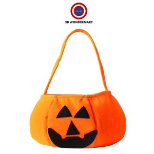 1pcs Portable Tote Pumpkin Bag Gift Candy Bag Halloween Party Decoration Trick Or Treat