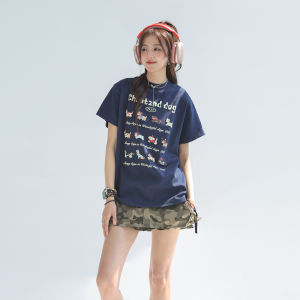 CHANT2nd | Stylish Slimming Dog Print T-Shirt