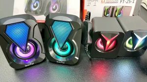 CW-SHOP(X2)*พร้อมส่งในไทย* LED Active desktop speakers 2.0 ลำโพง เสียบคอมPC Note book  เสียงดัง เสียงดี