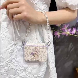 Z Flip7 Beautiful Purple Rabbit Wristband Phone Case For Samsung Galaxy Z Flip 7 Z Flip6 Flip 5 6 Handheld Flip Cover