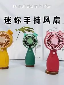 Kipas Angin Mini Genggam Fan Portable USB Hiasan Meja Warna Lucu