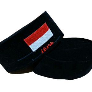 Peci Nama/Peci Songkok Beludru Logo Indonesia Bisa Bordir Nama Sendiri