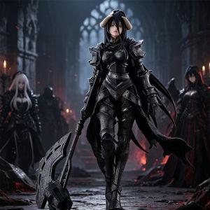 Bandai | 24cm OVERLORD King of the Undead Albedo Armor Design Model Figure Collection Series Doll Toys Fans Birthday Gifts