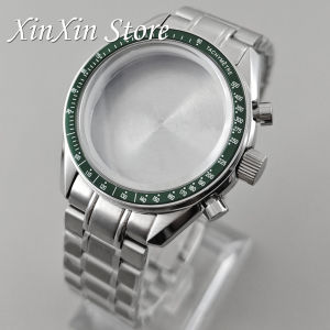 Black VK63 Case Moon Watch 39.7MM Case Moon Pattern Back Chronograph Metal Material Fits Speed Master VK63 Case vk64 Watch Cases