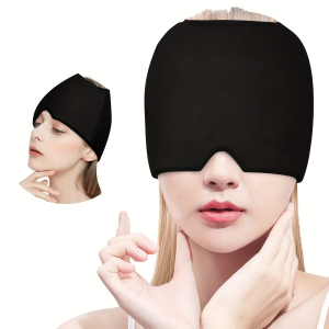 Gel Cold Hot Head Ice Cap Wrap with Sleep Eye Mask - Dual Therapy Face Mask for Head Massage Health Care Tool for Relaxation