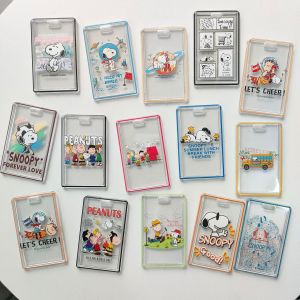 Buy Two Get One Free Snoopy Transparent Card Holder Access Control Public Transport Student ID Anti-Loss Simple Design