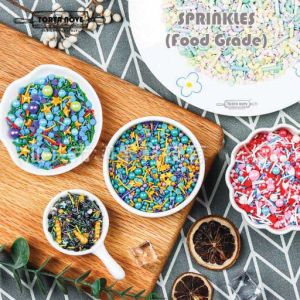 COD 100gr COLOURFUL SPRINKLES PREMIUM FOOD GRADE HALAL Hiasan kue Trimit gula Edible Sprinkle gold