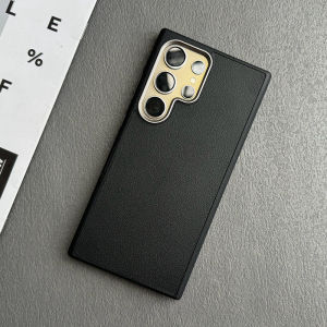 Titanium Grey Leather Texture Magnetic Absorption Protective Case for Samsung S25U/S24U/S23U Soft Edge High End Anti-Fall Hard Shell