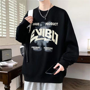 เสื้อฮู้ดคอกลมผ้าฝ้ายแท้สไตล์ย้อนยุคสไตล์อเมริกันสำหรับผู้ชาย ทรงหลวม แฟชั่นฤดูใบไม้ร่วง/ฤดูหนาว สวมใส่สบาย แบรนด์ดัง