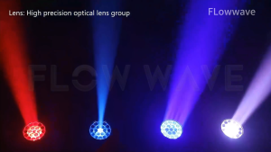Flowwave Disco Light 350W Rgbw 19X15W Moving Head - Beam/Wash Zoom Dmx512 For Dj/Bar/Events Christmas Party Gift