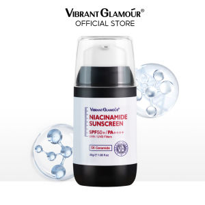 VIBRANT GLAMOUR Kem chống nắng làm trắng da Niacinamide Chỉ số chống nắng SPF50+PA++++ Kem chống nắng UVA/UVB dành cho mặt Bảo vệ da toàn thân Sửa chữa hàng rào bảo vệ da 5X Ceramide Làm sáng Làm Mờ Vết Thâm Dưỡng Ẩm 30g