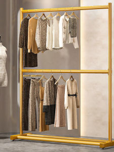 Thickened Heavy Duty Indoor Clothes Drying Rack Double Layer Floor Standing Simple Design Clothes Hanger for Bedroom And Home Use