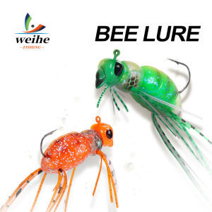 WEIHE 1PC bee Lure 3.5cm10.5g Boiled little bee lure bait soft bait with lead head hook