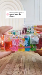CRYSTAL MUD 1 PACK = 6 PCS MAINAN ANAK SLIME PACK IMPORT 6 WARNA MOTIF LABUBU SANRIO DINO