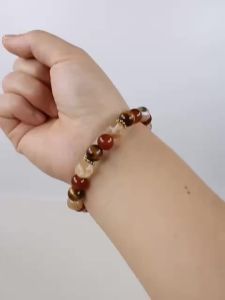 Vòng Tay Đá Mắt Hổ & Mã Não Đỏ Citrine Dành Cho Nữ Trang Sức Đá Đá Sinh Tháng 11 Phong Thủy Vòng Tay Lấy Cảm Hứng Từ Âm Nhạc Dành Cho Phụ Nữ