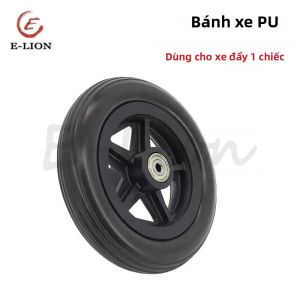 Lốp Trước Xe Lăn Linh Hoạt Màu Đen Có Ổ Bi Để Lắp Đặt Dễ Dàng Bánh Xe Scooter PU Dày Dặn Chất Lượng Cao Dễ Làm Sạch Và Trơn Tru