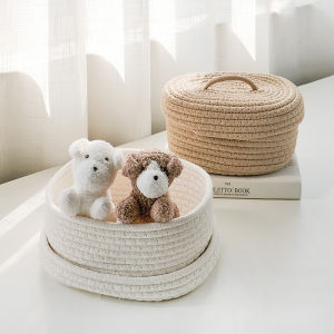 Oval Cotton Organizer Box With Lid