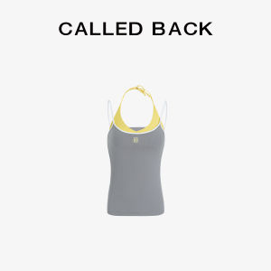 CALLED BACK | Color Block Slim Faux Two-Piece Halter Top