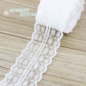 (5 yards/roll)45mm White Cotton lace fabric Webbing Decoration Lovely gift packing Material