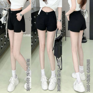 High Waist Elastic Black Shorts Womens Fashion Casual Pants Compliant with Various Styles Outerwear Shorts for Trendy Ladies