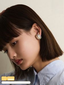 SoftServe Sorbet Pearl Sugar Beads Handmade Vintage Feelings Earrings Ear Clips Fashionable Jewelry Accessories