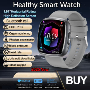 2025 New Blood Pressure Health Monitoring Smart Watch Men ECG+PPG+HRV Blood fat Uric Acid Heart Rate Bluetooth Call Smart Watch