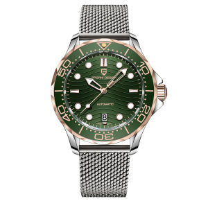 Pagani Design | 2026 New PAGANI DESIGN Mens Diving Watches Rose Gold Green Luxury Automatic Watch For Men MIYOTA 8215 Mechanical WristWatch Men