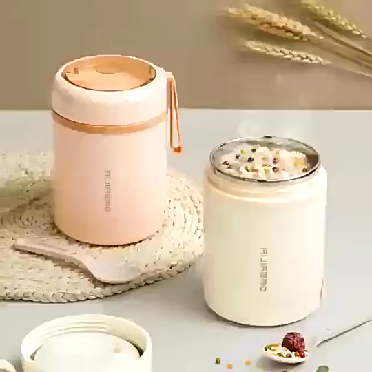 [ BorongPro ] Electric Thermal Heat Insulation Jar 600ml Stainless Steel USB Keep Warm Porridge Soup Lunch Box Milk Heating WarmCup