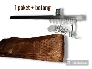 Gordeng / Hordeng / gorden 1paket lengkap ⁄ gorden 1 set lengkap dengan batang ⁄ gorden 1 pintu lengkap ⁄ gorden jendela kamar tidur ⁄ gorden pintu rempel gorden ukuran besar dan panjang