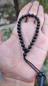 Gelang Akar Bahar Tali Arus Hitam Dim 7 mm Serut