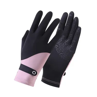 UV Protection Thin Ice Silk Ladies Driving Gloves with Touch Screen Function
