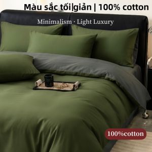 LUOLIQI | Bộ Đồ Chăn Drap Gối 100% Bông Cotton Cho Giường Đơn