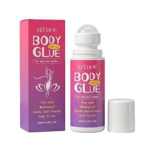 EELHOE | EELHOE Body Adhesive Glue for Clothes Sweat Resistant Roll on Skin Glue Water Wash off Fast Drying Liquid Body Glue for Skin