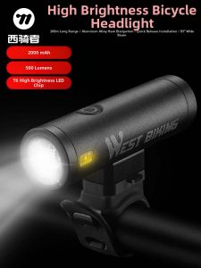 West Biking | Strong Light Night Cycling Headlight USB Charging Bicycle Front Light