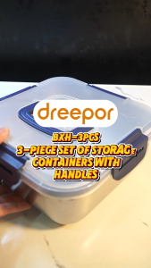 Dreepor 3pcs Stainless Steel Food Container Fresh keeping box food storage container food keeper with cover 1800ML/PCS