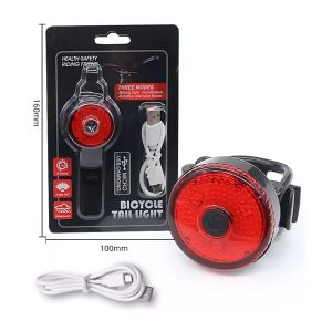 Đèn led 3 bóng gắn sau xe đạp đèn hậu cảnh báo nhiều chế độ xe đạp dùng pin sạc tiện lợi
